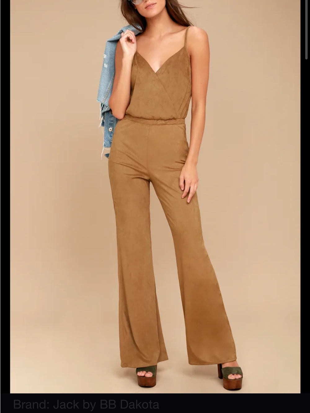 Jack by BB Dakota Mustard Wide-Leg V-Neck Jumpsuit